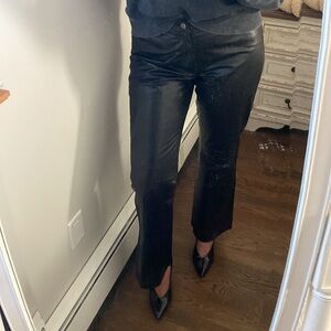 Theory leather boot cut pants size 8